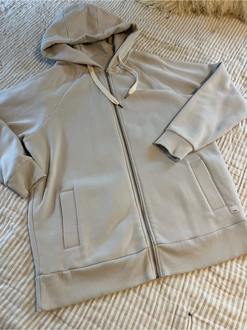Vuori Restore oversized Light Grey Full Zip Hoodie